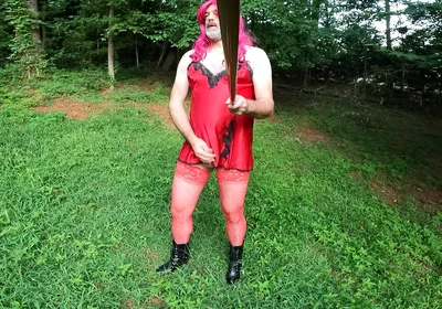 Raw Unedited Crossdresser in Lingerie Outside