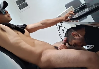 Getting a Blowjob While Working-another View.