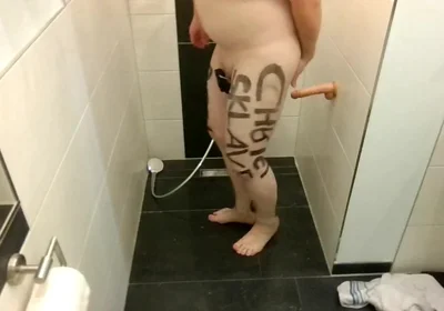 Slave Lettering Marking Anal Hook Dildo Plug Milking Fucked Winch Penis Cage Shower Outdoor Street