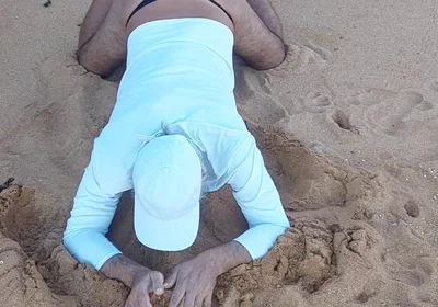 Ladysilva on the Beach in Panties Showing off Her Sexy Ass