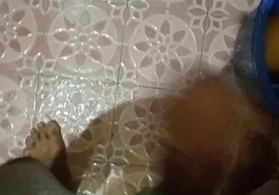 Playing with Soap in the Bathroom