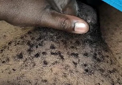 Late Night Horny Hairy African Male Stroking Dick and Releases Loads of Cum After the Lady Didn't Show up for Sex