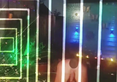 !!flash Warning!! Buttplug in Garden at Night