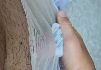 Takepad in Vintage Stockings with Sheer Panties Cum