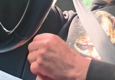 Straight Guy Gets Horny and Jerks off While Driving, He Almost Got Caught