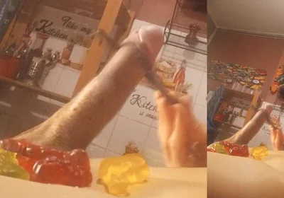 Jon Arteen Swallows Cum Candies in Nantaimori Style on His Sexy Gay Twink Body for Halloween Masturbating with Asian Chopsticks