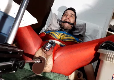 October 2021 Ricky Cage Live Show - Cock-locked Superhero Takes Dicks in Ass and Mouth!