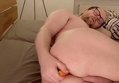 Stretching Ass with Big Cucumber