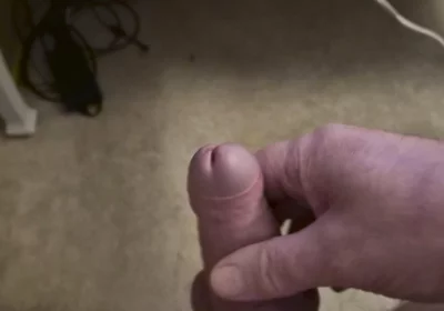 My Friend Sits in a Chair and Jerks off His Cock While Watching Video